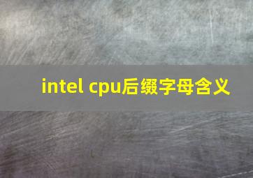 intel cpu后缀字母含义